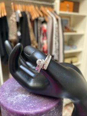Swarovski - Stackable Silver Ring Set - Like NEW!  Size 58